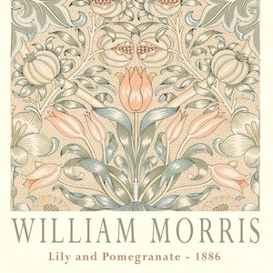 William Morris Lily and Pomegranate. Vintage wallpaper reproduction. Premium matte paper poster