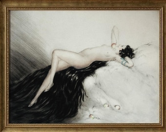 Louis Icart Love's Awakening, La Pomme Museum Matte print and canvas wall art reproduction