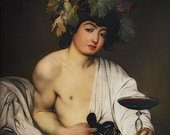 Bacchus God of wine by Michelangelo Merisi da Caravaggio Roman mythology painting art print