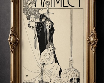 John Austen illustration for Hamlet. Museum and premium art print papers wall art