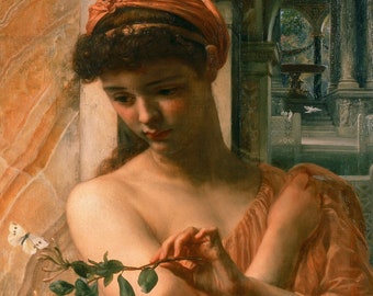 Psyche in the Temple of Love by Edward Poynter 1882. Premium printed art reproduction on fine art print paper or canvas