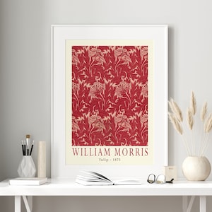 Reproduction d'une impression d'art William Morris Tulip 1875. Papier mat musée de qualité supérieure