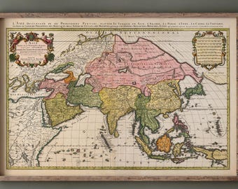 Asia ancient map by Alexis-Hubert Jaillot museum art print