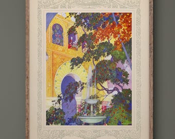 The Discreet Princess fairy tale illustration vintage print reproduction by Umberto Brunelleschi. Fine art print.