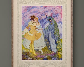 Prince Darling fairy tale illustration III vintage print reproduction by Umberto Brunelleschi. Fine art print.