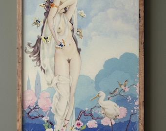 Umberto Brunelleschi illustration for the book Les Baisers ( The Kisses ) Fine art print and canvas wall art