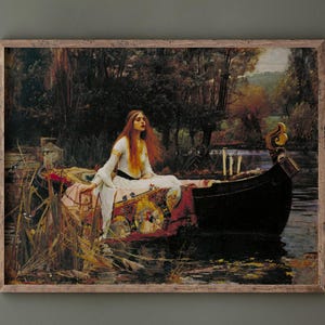 John William Waterhouse The Lady of Shalott 1888. Fine art print and canvas. High quality remastered wallart
