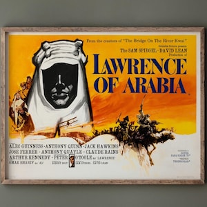 Lawrence of Arabia historic movie poster reproduction. Vintage prints of films that changed cinema history