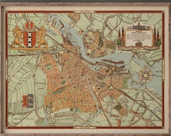 1947年のロッテルダム都市計画の古地図 オリジナルのヴィンテージ地図