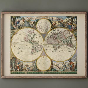 1690 World map - Orbis Terrarum Nova et Accurata Tabula Poster reproduction