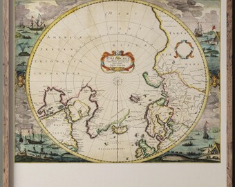 歴史的な北極海の海図、17 世紀の地図 美術複製 MP044 - Etsy 日本