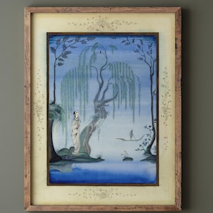 Kay Nielsen and his illustration The Nightingale from Fairy Tales by Hans Andersen. Fine art print reproduction. Vintage wall art.