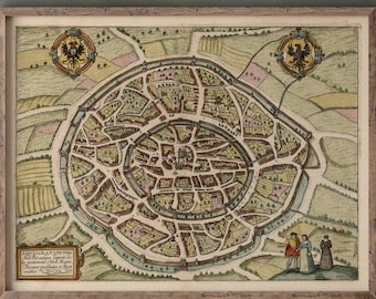Ancient german city of Aachen by Willem Blaeu Museum Matte Art paper