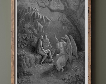 ギュスターヴ・ドレ「失楽園」彫刻：1887年ミルトンイラスト - Etsy 日本