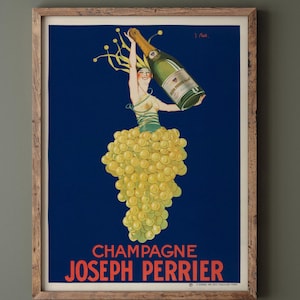 Joseph Stall Champagne Joseph Perrier vintage poster repro. Wall art decor. Fine art print