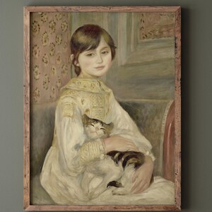 少女と猫 ピエール＝オーギュスト・ルノワール 子供の版画