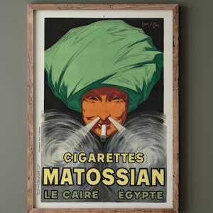 Cigarettes Matossian vintage advertising poster by Jean d' Ylen. Wall art repro. Fine art print.