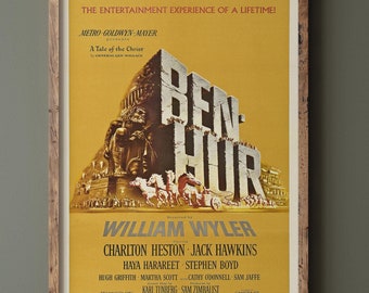 Reproducción de pósteres antiguos de Ben-Hur. Láminas antiguas de películas que cambiaron la historia del cine.