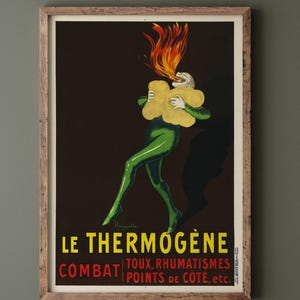 Le Thermogene vintage 1928 advertising poster by Leonetto Cappiello. Wall art decor repro. Fine art print.