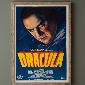 Dracula movie poster. Bela Lugosi vampire film fine art print.