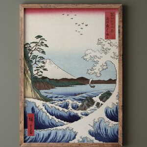 Crashing Waves Ukiyo Cross Stitch Pattern ,utagawa Hiroshige