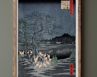 Fox Fires on New Year's Eve at the Changing Tree in Oji by Utagawa