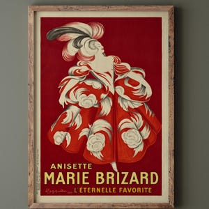 Anisette Marie Brizard vintage advertising poster by Leonetto Cappiello. Wall art decor repro. Fine art print.