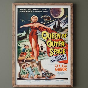 Queen of Outer Space historic movie poster reproduction. Vintage prints of films that changed cinema history
