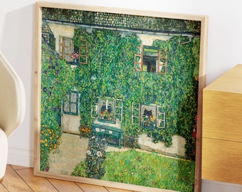 Gustav Klimt Forester's House in Weissenbach II Garden Fine art print reproduction. Matte poster