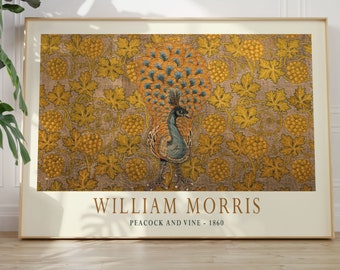 William Morris Pfau und Reben 1860 Fine Art Druck . Premium matt Papier Poster
