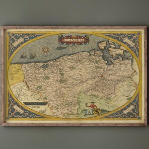 Ancient map of Flandria by Abraham Ortelius 1584. Vintage map repro . Fine art print