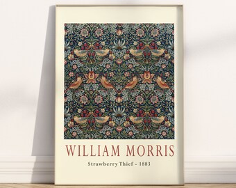 William Morris: El ladrón de fresas. Impresión artística. Papel mate premium. Póster.