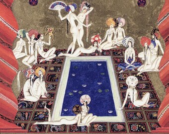 Kay Nielsen illustration for Arabian Nights. The Tale of the Third Dervish. Fine art museum print and canvas wall art