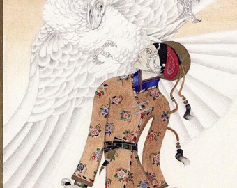 Kay Nielsen Arabian Nights illustration The Tale of the Third Dervish Prince and Roc bird Fine art museum print and canvas wall art