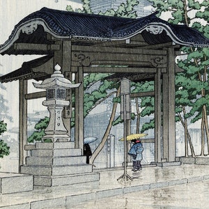善雪寺 川瀬巴水 浮世絵ポスター - Etsy 日本