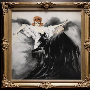 Louis Icart illustration Waltz Echos, Resonance. Museum print and canvas wall art reproduction