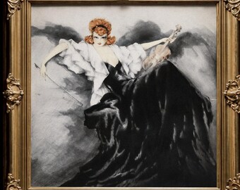 Louis Icart illustration Waltz Echos, Resonance. Museum print and canvas wall art reproduction