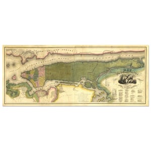 New York City Vintage-Karte von 1829 von David Hugo Burr. Fine Art Druck. Antike Landkarten, Kunst