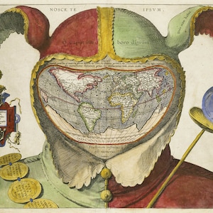 Ancient Fool's Cap World Map poster reproduction