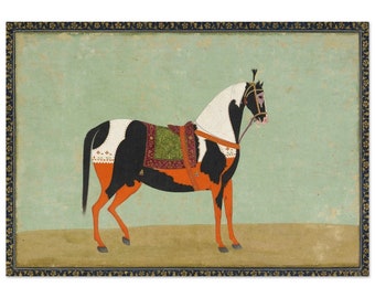 馬の絵。19世紀の作者不明。東洋美術。ファインアートプリントと