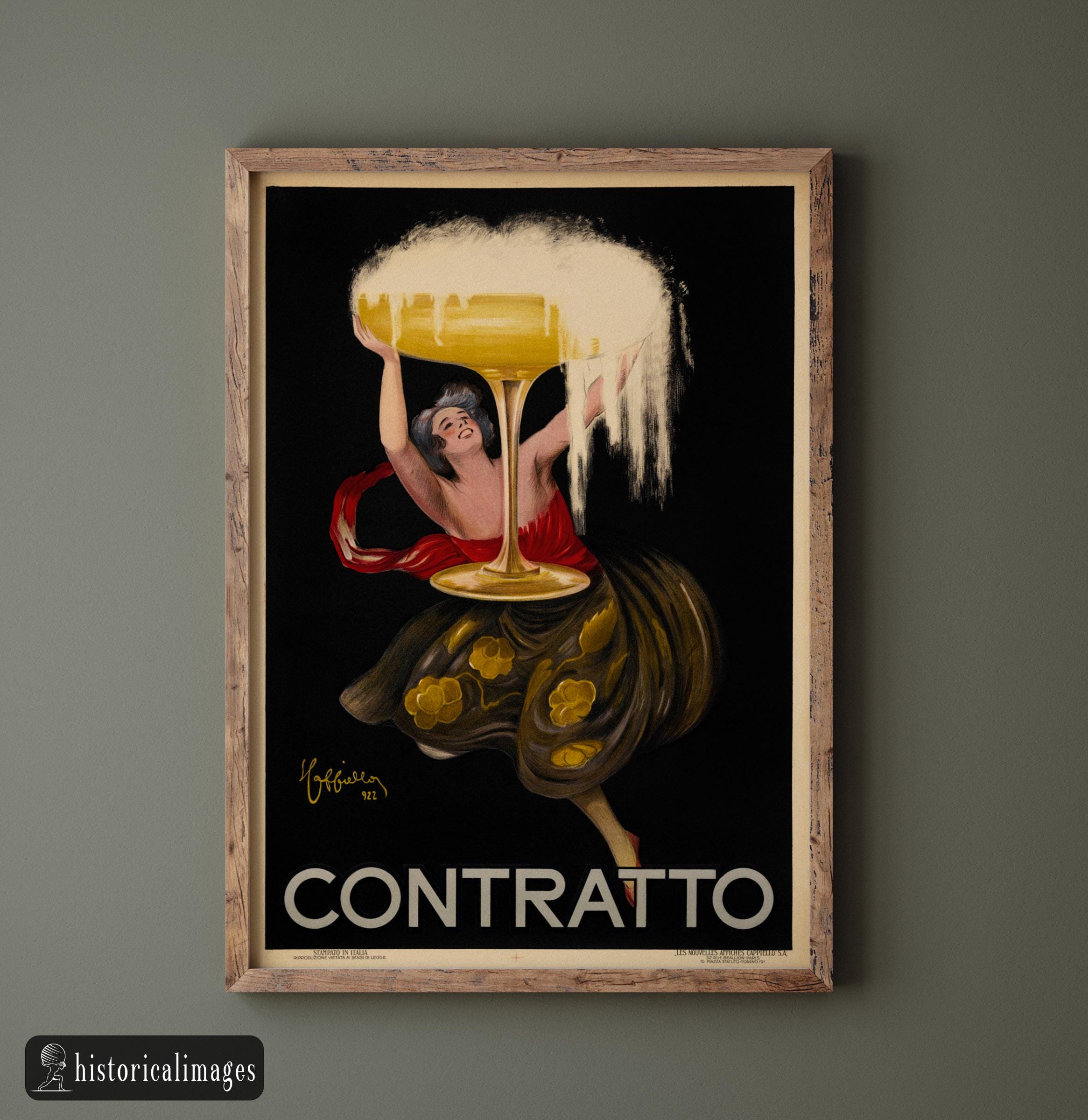 Leonetto Cappiello Contratto Vintage Poster Repro. Wall Art Decor