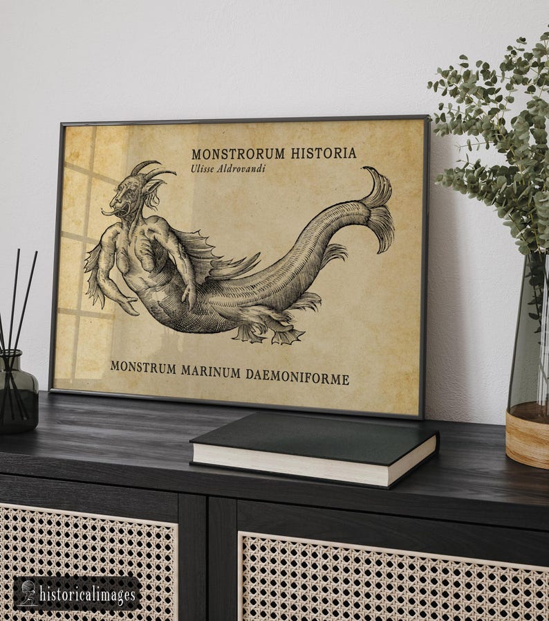 Monster Sea Demon Illustration Drawed by Aldrovandi for His Monstrorum ...