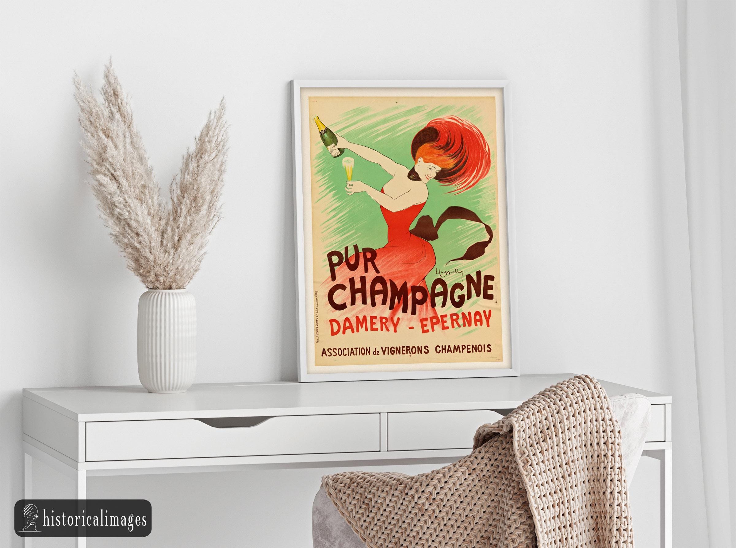 邦楽 Champagne Provocation to Public Artist Pur Champagne Damery Epernay Advertising Vintage Poster by