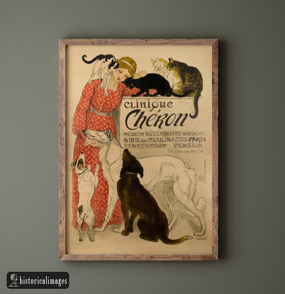 Theophile Steinlen Clinique Cheron. Beautiful Vintage Poster