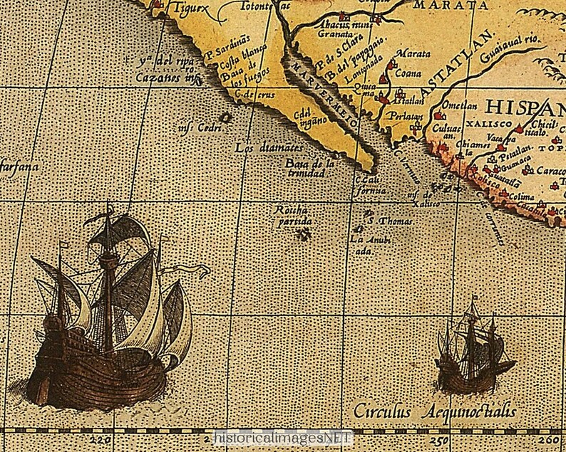 America Ancient Map. Print of a Vintage American Map of 1579 ...