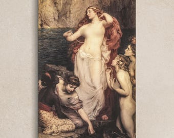 Herber Draper painting The Pearls of Aphrodite Canvas wall art reproduction