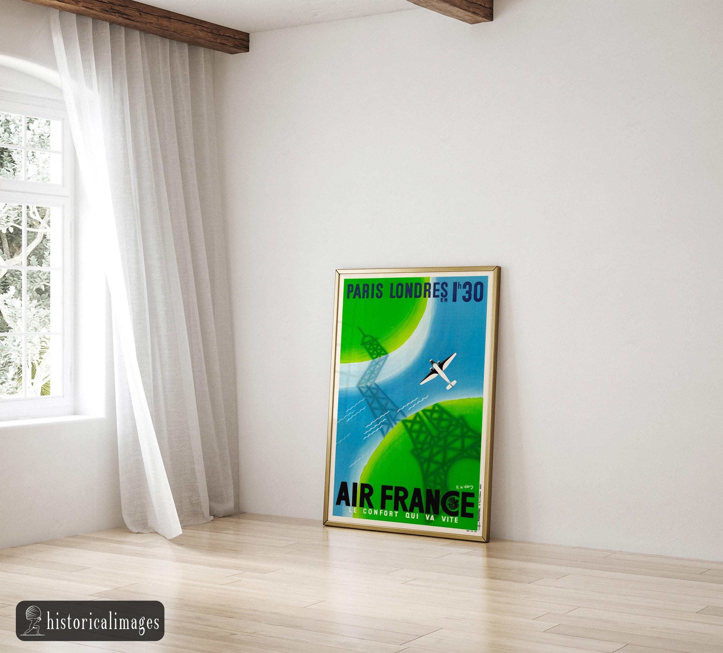 Air France Paris Londres Vintage Advertisng by Roger De Valerio