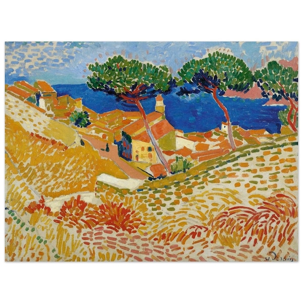Vue de Collioure by Andre Derain 1905. Fine art print and canvas available. Wall art repro.
