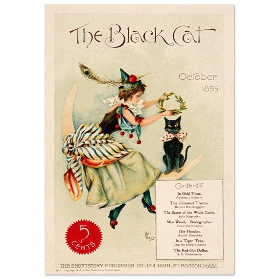 The Black Cat Vintage Poster of the XIX Century. Fine Art Print