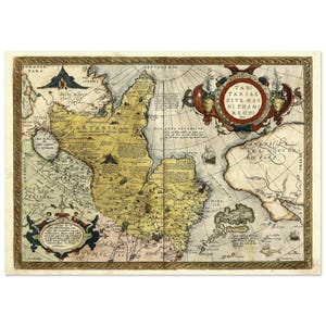 Ancient map of Tartaria by Abraham Ortelius XVI Century. Fine art print repro image 2